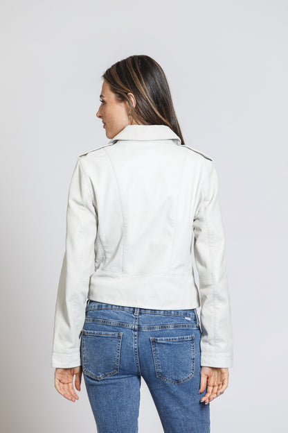 Cropped Washed & Waxed Leather Jacket