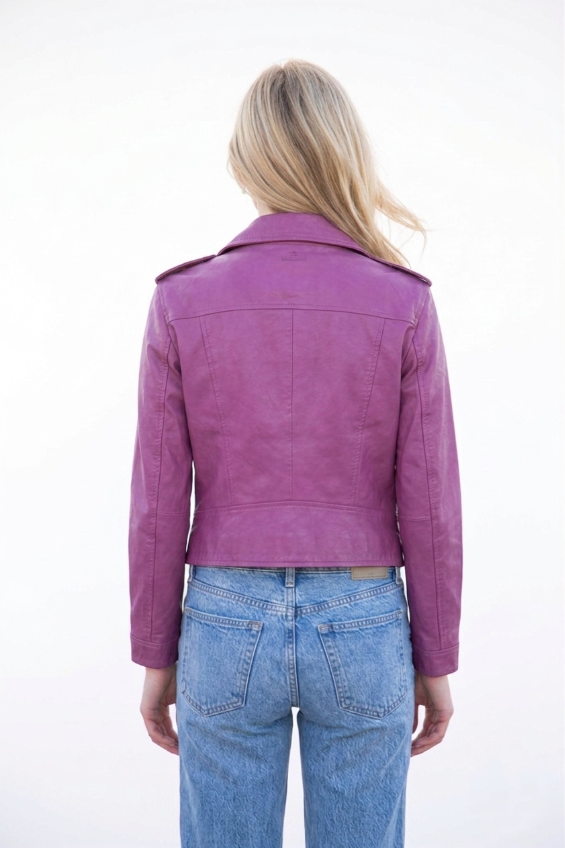 Cropped Washed & Waxed Leather Jacket